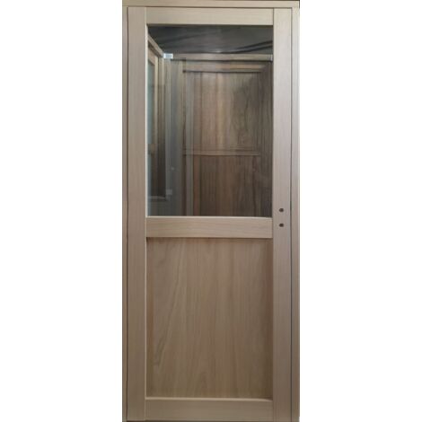 Bloc Porte Atelier Placage Chene H204 X L73 Poussant Gauche Côtes Tableau (1/5)