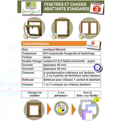 Châssis Abattant En Bois H60 X L100 Côtes Tableau