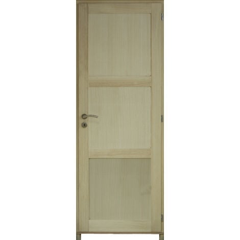Bloc Porte ajustable décor chêne taupe VÉRONE - poussant Droit/poignée à  gauche - H 204 x L 73 cm