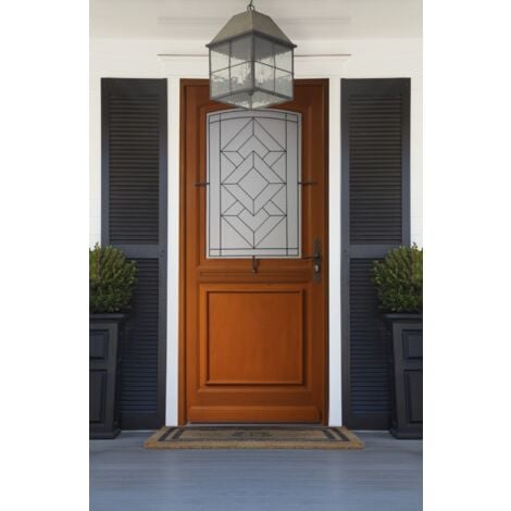 Porte D&39Entrée Bois Vitrée, Elma, H,215Xl,90 P,Gauche Cote Tableau
