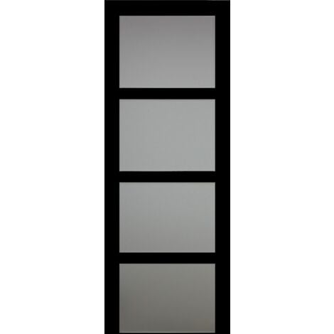 Porte Coulissante Telia Noir Vitrée H204 X L73