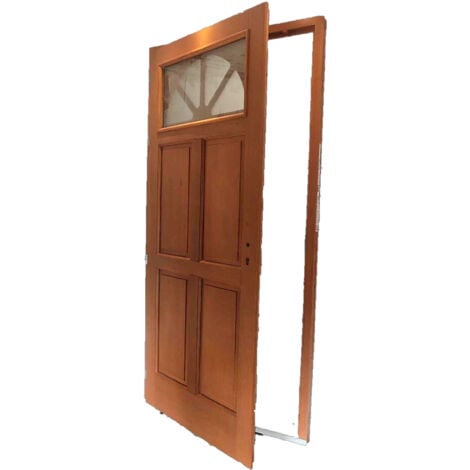 porte D&39entrée Bois Vitrée, Ferji, H,215xl,90 P, Droit &43 Poignée Et Barillet (ref 010403fp) Cote Tableau Gd Menuiseries