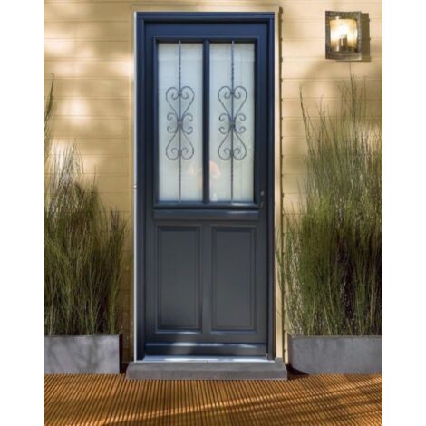 Porte D'Entrée Bois Vitrée, Sobra, H,215Xl,90  P,Gauche  Cote Tableau