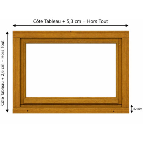 Châssis D'abattant En Bois Pour Tableau - H60 X L120 Cm - Double Vitrage - GD Menuiseries - Neuf