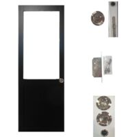 Porte Coulissante Atelier Noir H204 X L83 Sans Meneau + Serrure a Condamnation