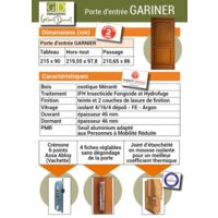 Fixe Latéral En Chêne GD Menuiseries – H215 X L30 Cm, Double Vitrage 4/16/4 FE Argon – Neuf