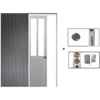 Porte Coulissante Atelier Blanc H204 x L83 + Système à Galandage (sans kit finition)