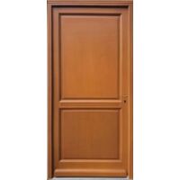Gd Menuiseries – Porte d'entrée en bois pleine Eyden H215 x L90 cm – Ouverture gauche – Pour espaces extérieurs – Résistante aux intempéries