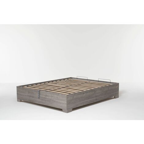 Letto Contenitore Cangu' Bed Box 160X190 C/Piedini Rovere Grigio