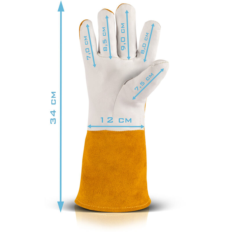 Gants soudure EUROWELD 100 TIG FLEUR CHEVRE - MANCHEE CROUTE 15CM