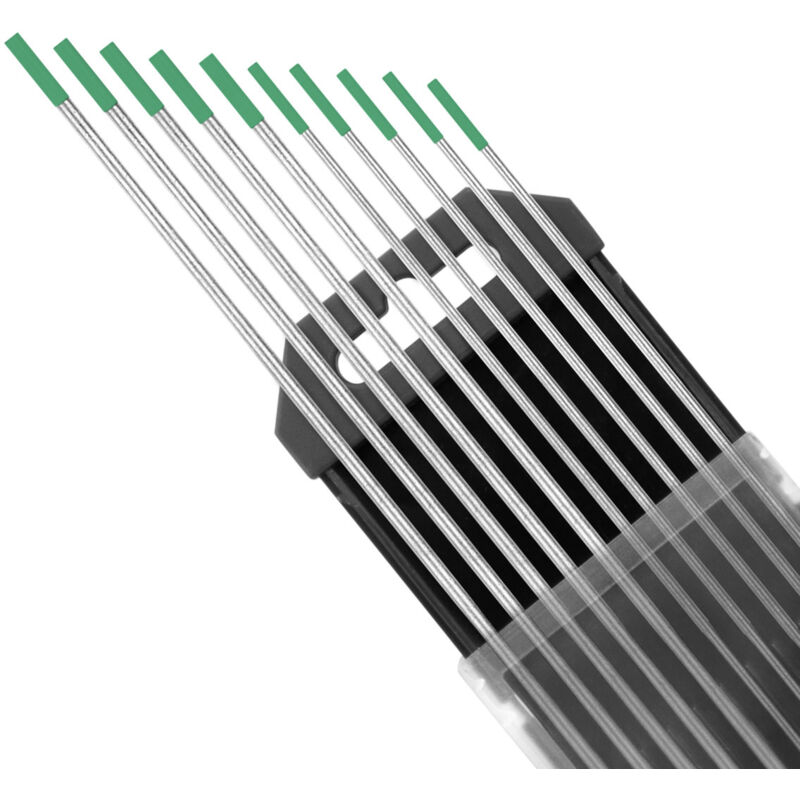 STAHLWERK 10 Électrodes Tungstène TIG WP Vert 1,6mm Et 2,4mm X 175mm