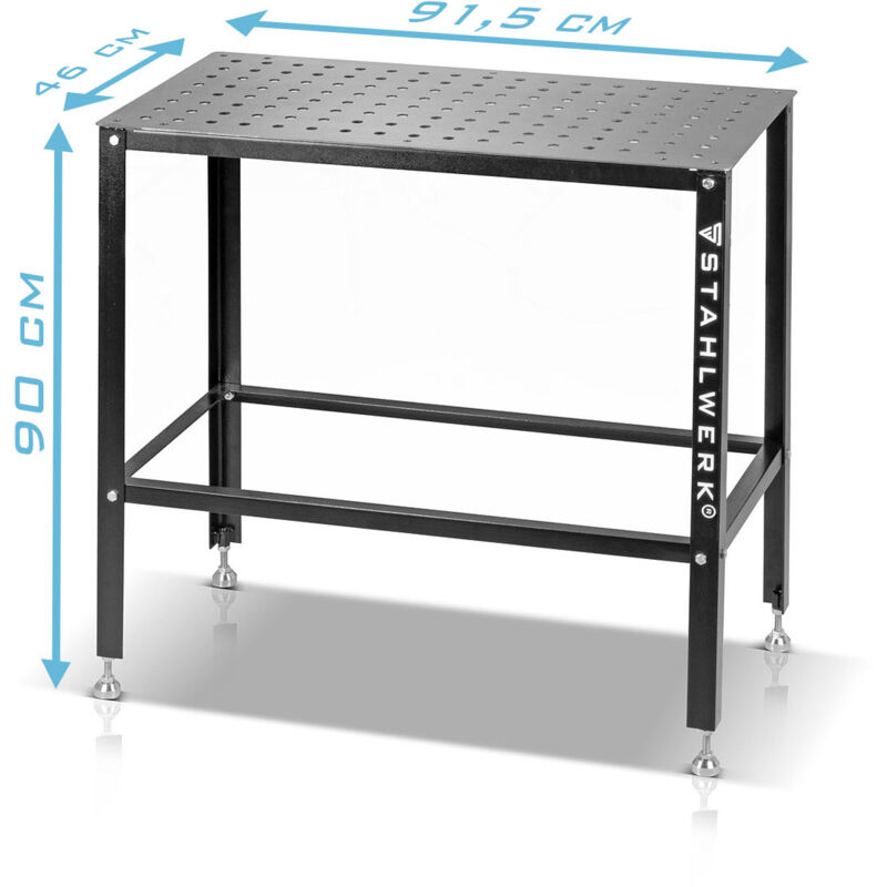 Table De Soudage Métal - 1320 Lbs Capacité - Acier Carbone - Noir - 91,5x60x84,5 Cm