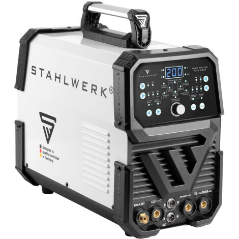 STAHLWERK Poste de soudage combiné 4 en 1 AC/DC TIG 200 Spot Puls D CUT Equipement complet