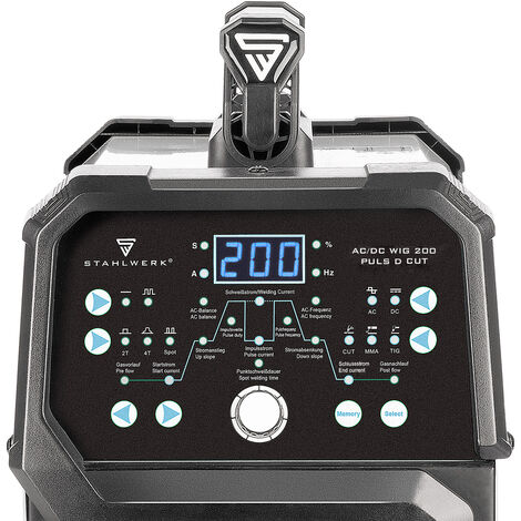 STAHLWERK Poste de soudage combiné 4 en 1 AC/DC TIG 200 Spot Puls D CUT Equipement complet