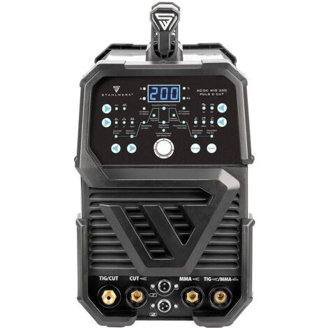 STAHLWERK Poste de soudage combiné 4 en 1 AC/DC TIG 200 Spot Puls D CUT Equipement complet