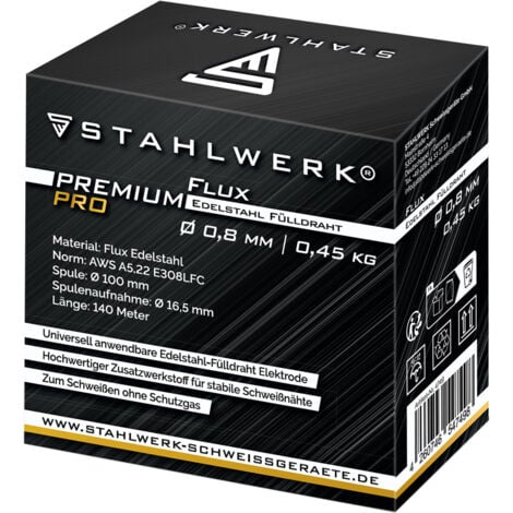 STAHLWERK Fil fourré FLUX acier inoxydable E308LFC 0,8 mm 0,45 kg bobine de fil