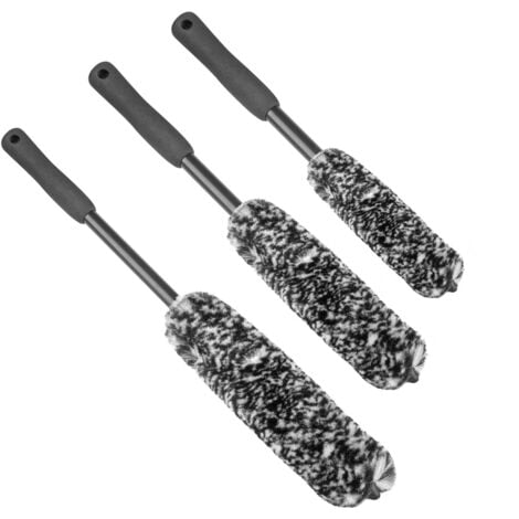 STAHLWERK Brosse pour jantes, set de 3 brosses pour nettoyage de voitures Brosse pour roues Brosse pour lavage de voitures