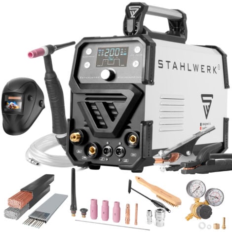 STAHLWERK Poste de soudage DC TIG 200 Puls ST Equipement complet Digital MMA