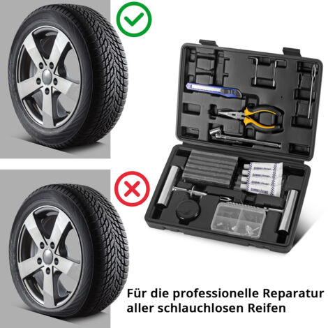 Kit De Réparation Pneus 95 Pièces - Heavy Duty Pour Voiture Moto Vélo VE - Outils Complets