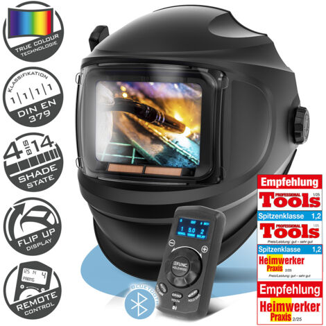 STAHLWERK Casque de soudage MASTER 3-en-1 avec télécommande, visière rabattable