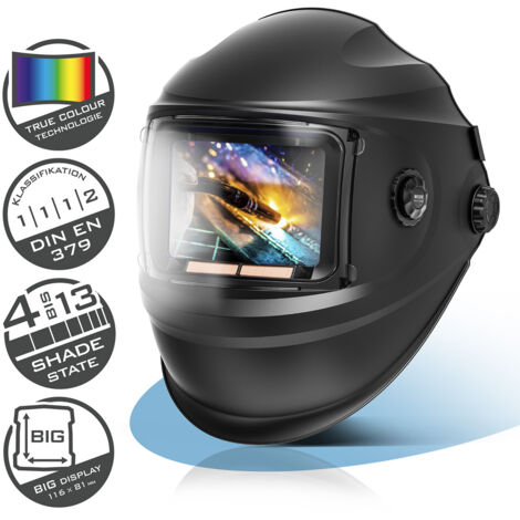 Masque De Soudage Auto-obscurcissant SAFEUP - Qualité Optique 1/1/1/1 - Grand Champ De Vision 100x97mm