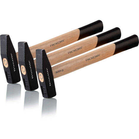 STAHLWERK 3 x marteau marteau de serrurier 300g tête robuste en acier, manche en hickory (1/5)