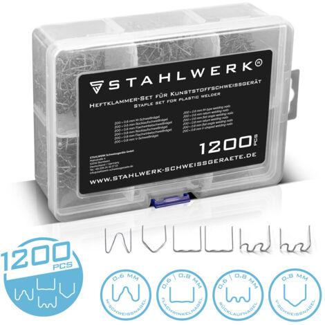 STAHLWERK Set d'agrafes pour appareils de soudage en plastique 1.200 agrafes Clous de soudage (1/5)
