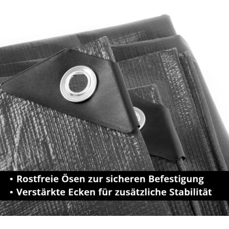 Bâche De Protection Lourde 3x4 M Grise - 260g/m² - Avec œillets En Aluminium - Ecd-Germany