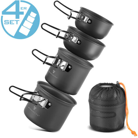 Set De 4 Pots De Camping Stansport En Aluminium - Léger Et Compact