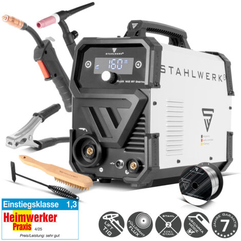STAHLWERK Kombischweißgerät FLUX 160 ST Digital LIFT TIG Set mit Brenner