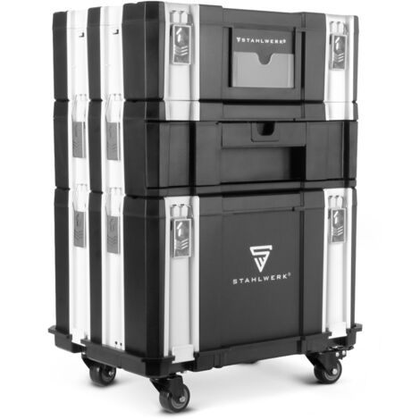 STAHLWERK Kit mobile Toolbox 3 valises à outils Planche à roulettes, roulettes pivotantes (1/5)