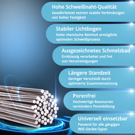 STAHLWERK Baguettes à Souder ER307Si Acier Inoxydable Fortement Allié 2,4 X 500 Mm 2 Kg TIG Consommable De Soudage, Boîte De Rangement Incluse