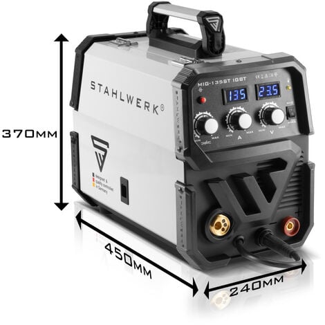 STAHLWERK Poste de soudage sous gaz de protection MIG MAG 135 ST IGBT équipement complet 135 Ampères