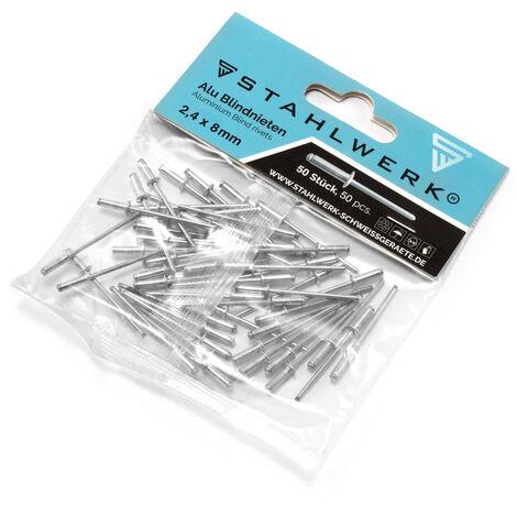 Lot pince à riveter RAPID RP10 avec 100 rivets aluminium Ø3,2 / 4,0 et 4,8.