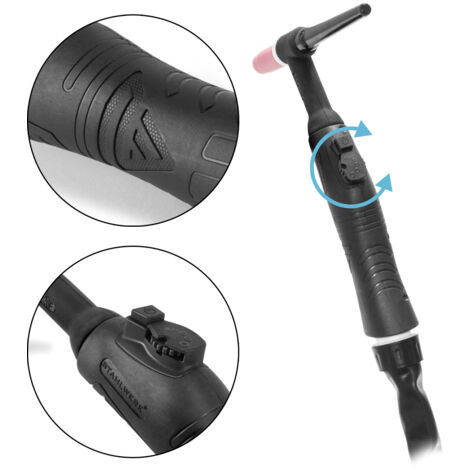STAHLWERK Torche de soudage WP-26 FR TIG avec 5 mètres de flexible jusqu'à 200 A