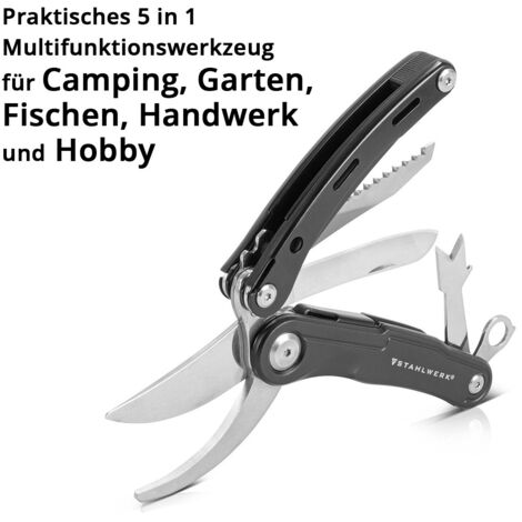 Outil Multifonction Pliant STAHLWERK - Bêche, Couteau, Scie, Acier De Survie