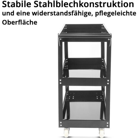 STAHLWERK Chariot à outils 200 kg Chariot d'atelier Chariot de montage Chariot de transport