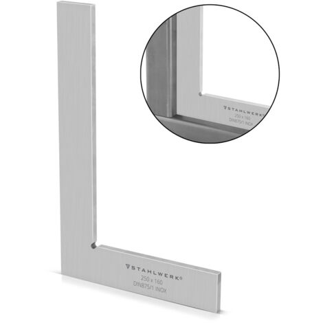 Équerre Plate 90° Stahlwerk DIN 875 - Acier Inoxydable, Pour Traçage Et Mesure