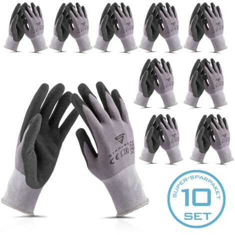 STAHLWERK Gants de montage 10 paires, taille L avec revêtement PU en nitrile (1/5)