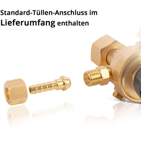 Régulateur De Pression Argon/CO2 - Valve Européenne 300 Bar - Tuyau 6.3mm - Pour Soudage Et Gaz Industriels