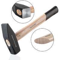 STAHLWERK Marteau de serrurier 1.000 g tête robuste en acier, manche en hickory