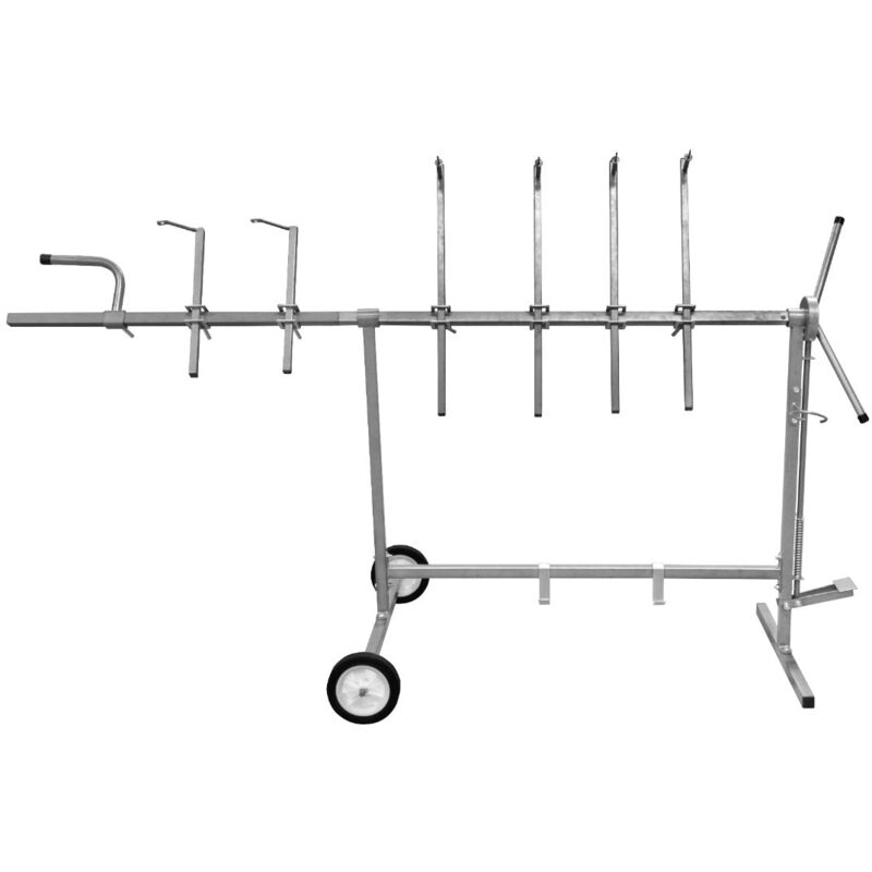 Supporto Girevole Per Verniciatura Regolabile In Altezza 50-90 Cm, Piatto 60x60 Cm, Acciaio Inox, Carico 25 Kg, Rotazione 360°