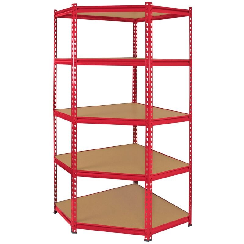 Scaffale per Garage - Scaffalatura,180cm x 90cm x 45cm - Rosso - 5