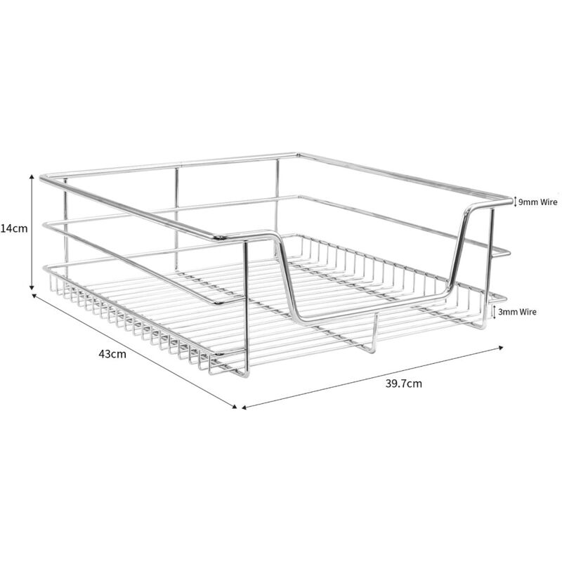 Cestelli Estraibili da Cucina in Acciaio - 50cm - 4 Cesti