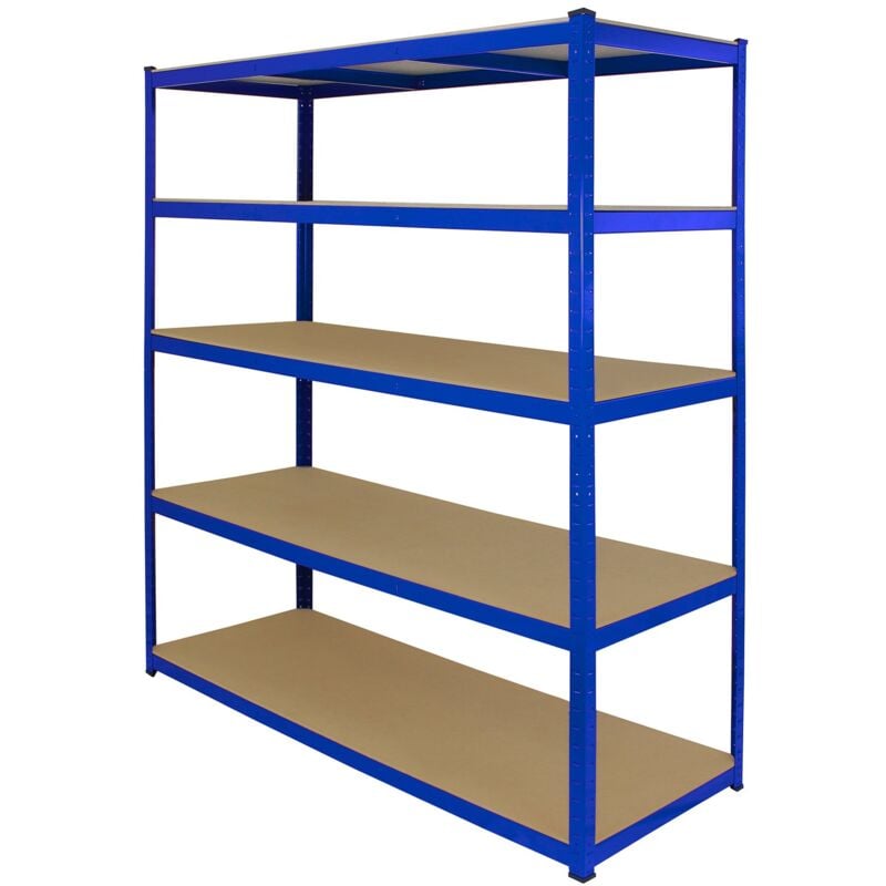 Scaffale da Garage ad Incastro T-Rax - Blu - 75cm x 30cm - 5 Pezzi con Banco  da Lavoro Q-rax