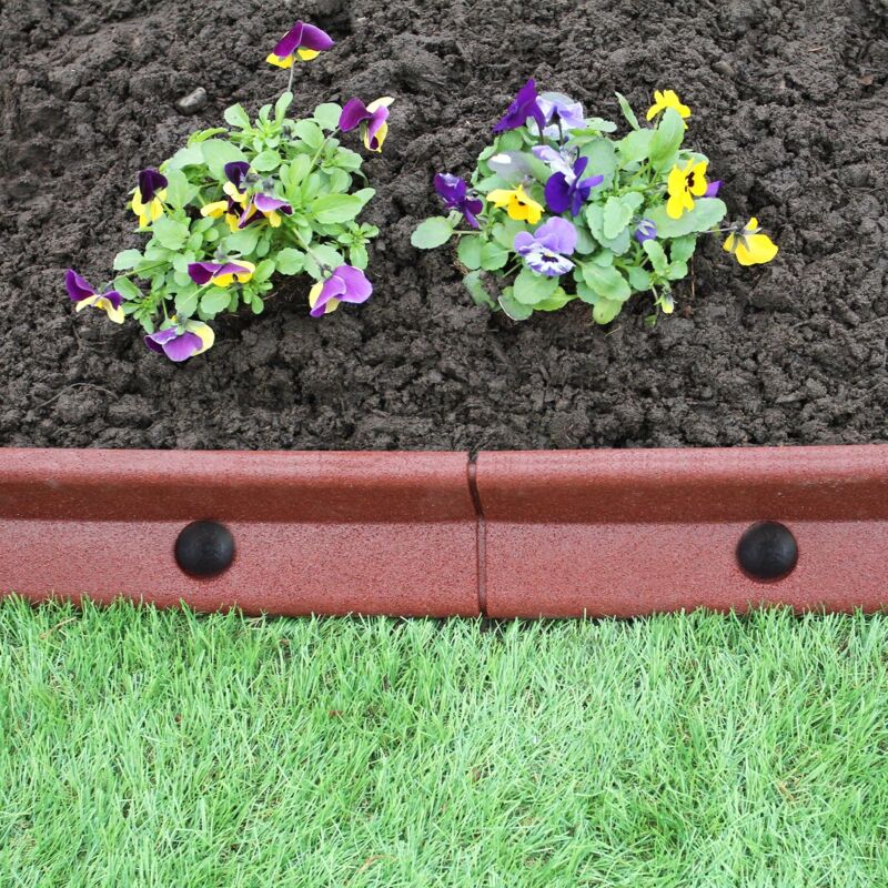 PalGarden Bordure Da Giardino Effetto Legno – 5 Metri, Colore Terracotta, Plastica Resistente UV - 5