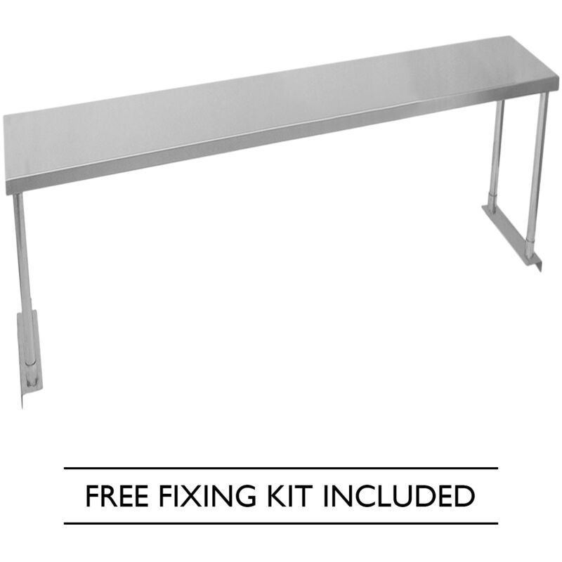 Mensola In Acciaio Inox Doppia Per Cucina 2 Ripiani Scaffale A Parete 60 X 40cm 90868796 - 8