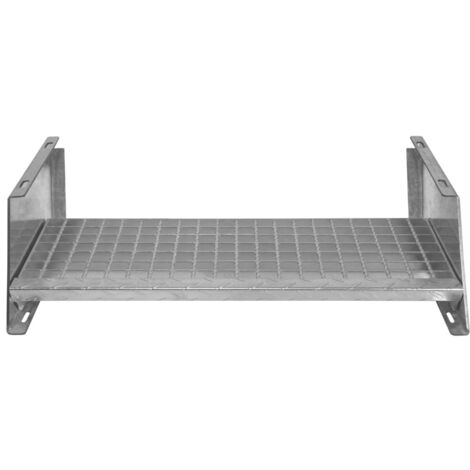 Scale in metallo aggiuntivo regolabile in altezza 90 cm Argento Acciaio zincato 2 gradini componibili Griglia resistente alle intemperie Spessore asta 5 mm Kit di fissaggio GRATUITO