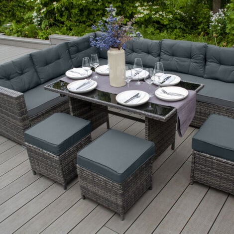 VONROC Copertura protettiva impermeabile per mobili da giardino 185x150x95cm.  Telo per tavolo e 4-6 sedie per set da pranzo da esterno. Anti-UV