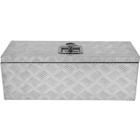 Cassetta Degli Attrezzi In Alluminio A Piastra Scacchiera Per Rimorchio E Furgone - 97x31x28 Cm Con T-Lock E Guarnizioni
